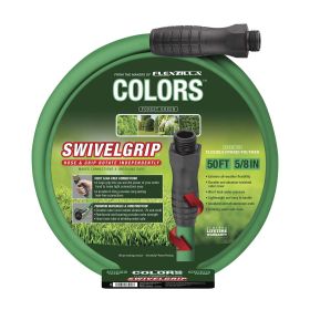 Colors Garden Hose 5/8" 50' 3/4" - 11 1/2 GHT Forest Green