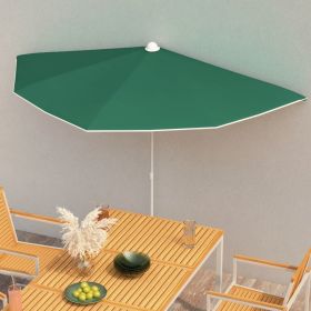 Garden Half Parasol with Pole 70.9"x35.4" Green