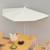 Garden Half Parasol with Pole 70.9"x35.4" Sand