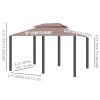 Outsunny 10' x 13' Patio Gazebo, Outdoor Gazebo Canopy Shelter with Curtains, Vented Roof, Steel Frame for Garden, Lawn, Backyard and Deck, Khaki