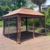 Outdoor 11x 11Ft Pop Up Gazebo Canopy With Removable Zipper Netting,2-Tier Soft Top Event Tent