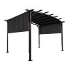 12 x 9 Ft Outdoor Pergola Patio Gazebo,Retractable Shade Canopy,Steel Frame Grape Gazebo,Sun shelter Pergola for Gardens,Terraces