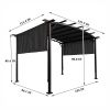 12 x 9 Ft Outdoor Pergola Patio Gazebo,Retractable Shade Canopy,Steel Frame Grape Gazebo,Sun shelter Pergola for Gardens,Terraces