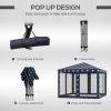 Outsunny 10' x 10' Pop Up Canopy Tent with Netting, Instant Gazebo, Ez up Screen House Room with Carry Bag, Height Adjustable, for Outdoor, Garden