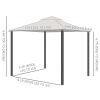 Outsunny 10' x 12' Patio Gazebo with Netting, Double Roof Outdoor Gazebo Canopy Shelter, Solid Metal Frame for Garden, Lawn, Backyard, Deck, Dark Gray