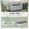 Outsunny 6' x 3' Galvanized Raised Garden Bed with Mini PVC Greenhouse Cover, Outdoor Metal Planter Box with 2 Roll-Up Windows for Growing Flowers