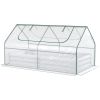 Outsunny 6' x 3' Galvanized Raised Garden Bed with Mini PVC Greenhouse Cover, Outdoor Metal Planter Box with 2 Roll-Up Windows for Growing Flowers