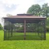 13x10 Outdoor Patio Gazebo Canopy Tent With Ventilated Double Roof And Mosquito net(Detachable Mesh Screen On All Sides),Suitable for Lawn, Garden