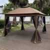 Outdoor 11x 11Ft Pop Up Gazebo Canopy With Removable Zipper Netting,2-Tier Soft Top Event Tent