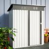 5 X 3 Ft Outdoor Storage Shed, Galvanized Metal Garden Shed With Lockable Doors, Tool Storage Shed For Patio Lawn Backyard Trash Cans