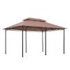 Outsunny 10' x 13' Patio Gazebo, Outdoor Gazebo Canopy Shelter with Curtains, Vented Roof, Steel Frame for Garden, Lawn, Backyard and Deck, Khaki