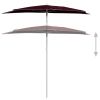 Garden Half Parasol with Pole 70.9"x35.4" Bordeaux Red