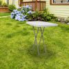 76*50*70.5cm Liftable Garden Plastic Table White