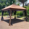 Outdoor 11x 11Ft Pop Up Gazebo Canopy With Removable Zipper Netting,2-Tier Soft Top Event Tent